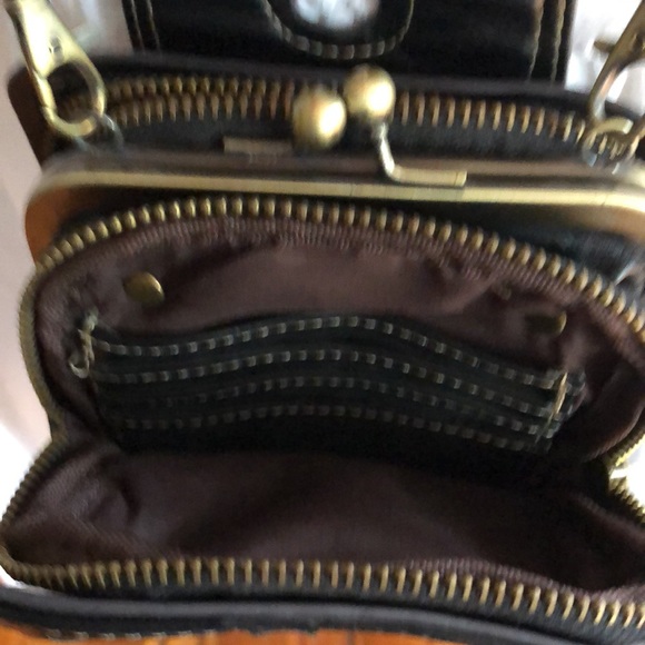 Crossbody Large Wallet Bag Black Adjustable/Removable Straps Travel Bag Passport - Picture 4 of 8